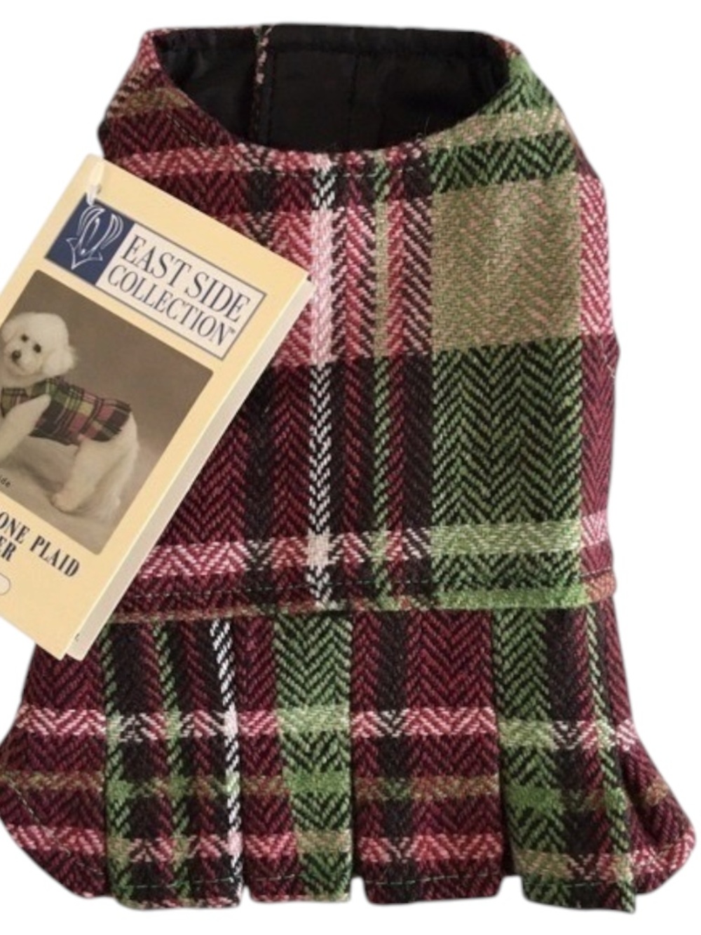 East Side Collection Woven Plaid Dog Dress Green Size Teacup